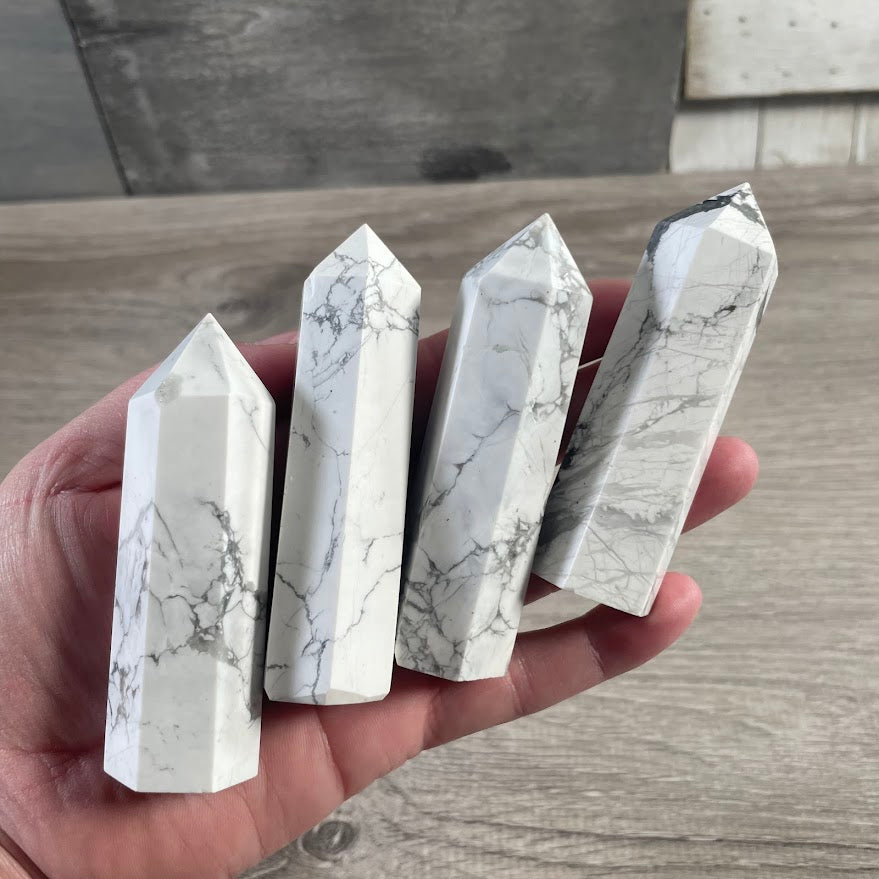 howlite healing stone obelisk crystal tower bulk supply