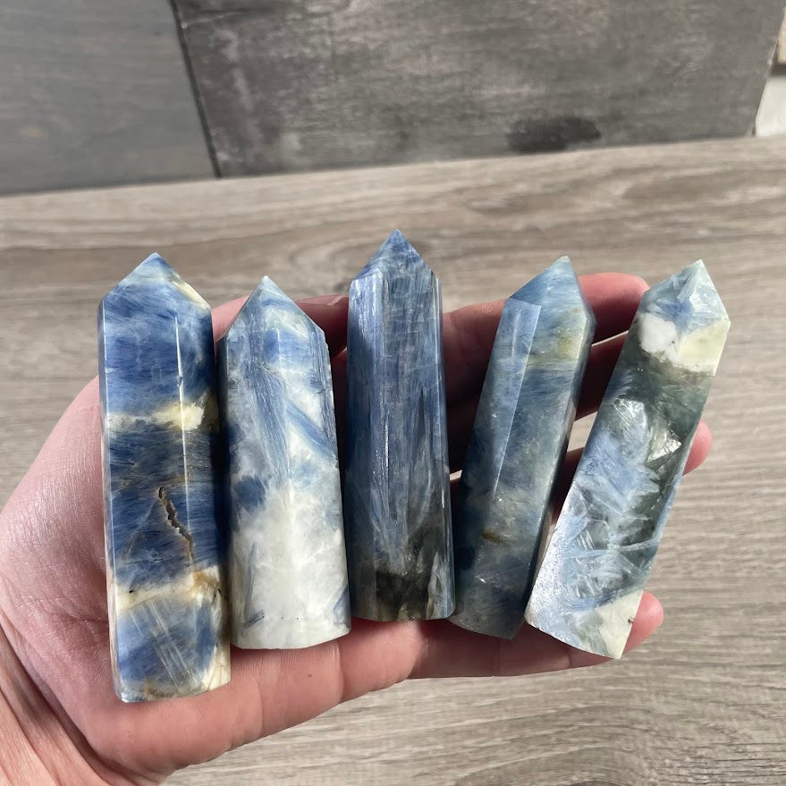 kyanite polished crystal point tower natural gemstones