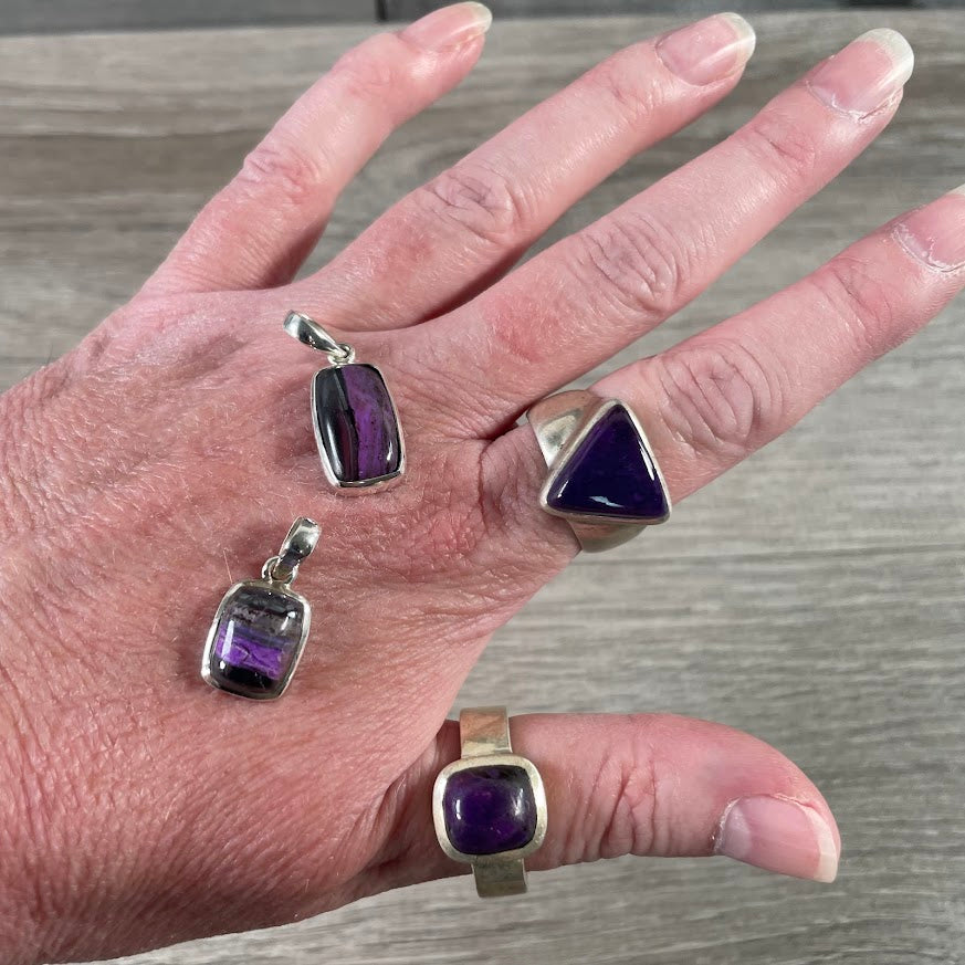 Sugilite Sterling Silver Jewelry – Bulk Rings & Pendants for Crystal Shops