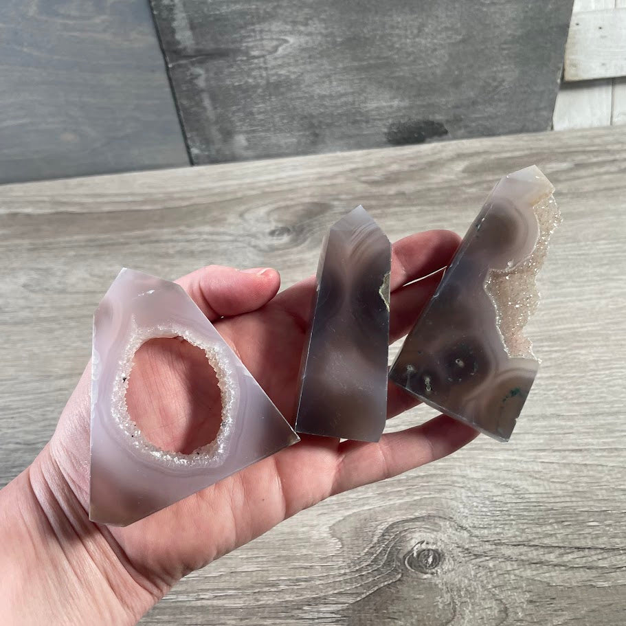 Drusy Agate Flat Obelisk - Crystal Obelisks for Decor