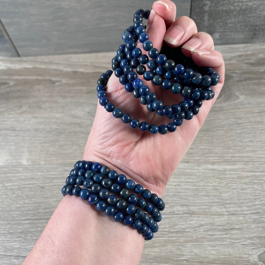 Lapis Lazuli elastic gemstone bracelet jewelry for resale