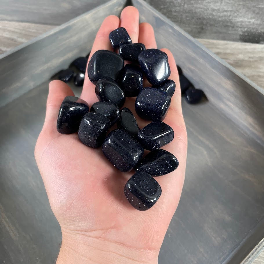 Bulk Blue Goldstone crystals for resale