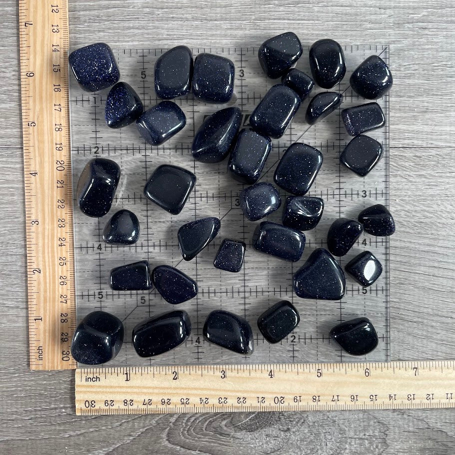 Bulk Blue Goldstone crystals for resale