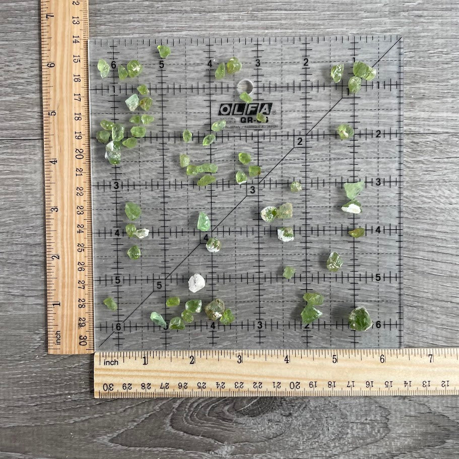 Green peridot raw stone lot 1 ounce