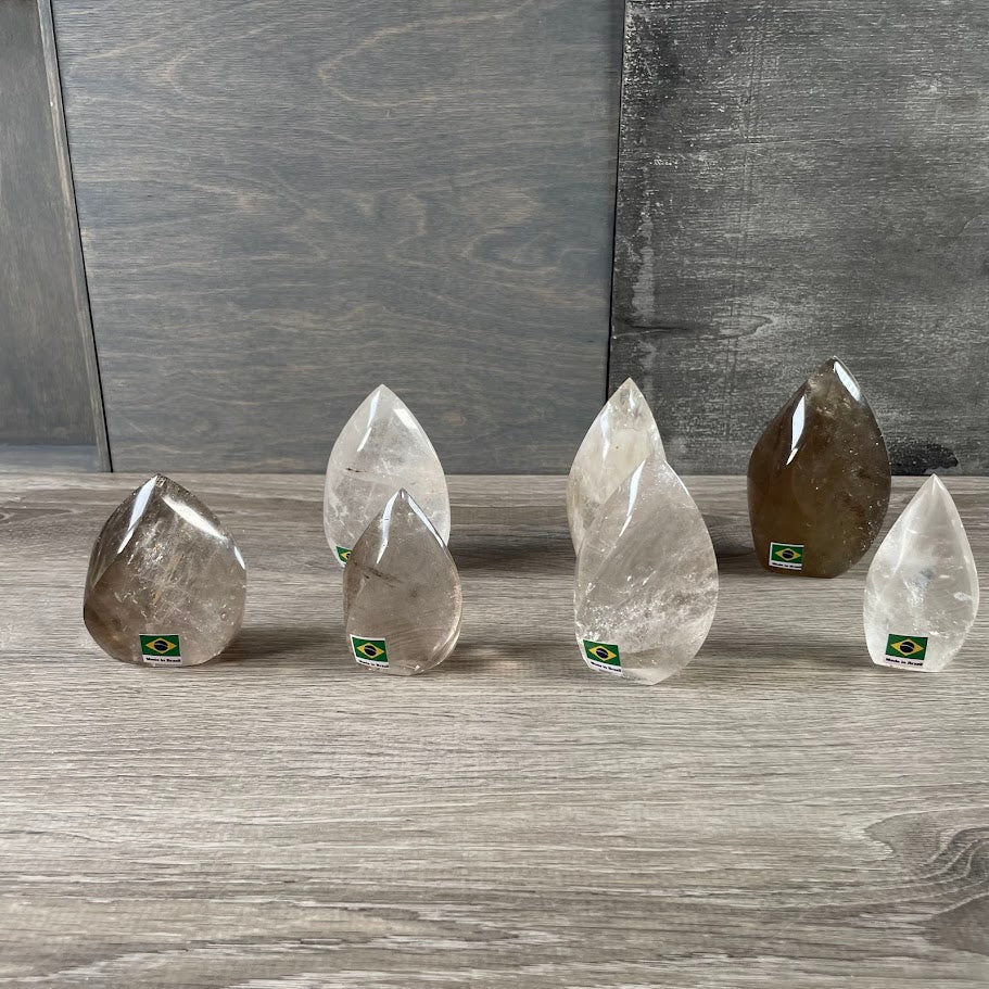 Quartz Brazilian crystal flame display for gift boutiques