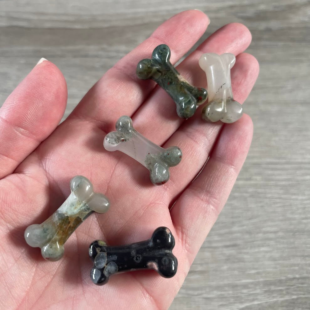 African bloodstone gemstone dog bone figurine for gift shops