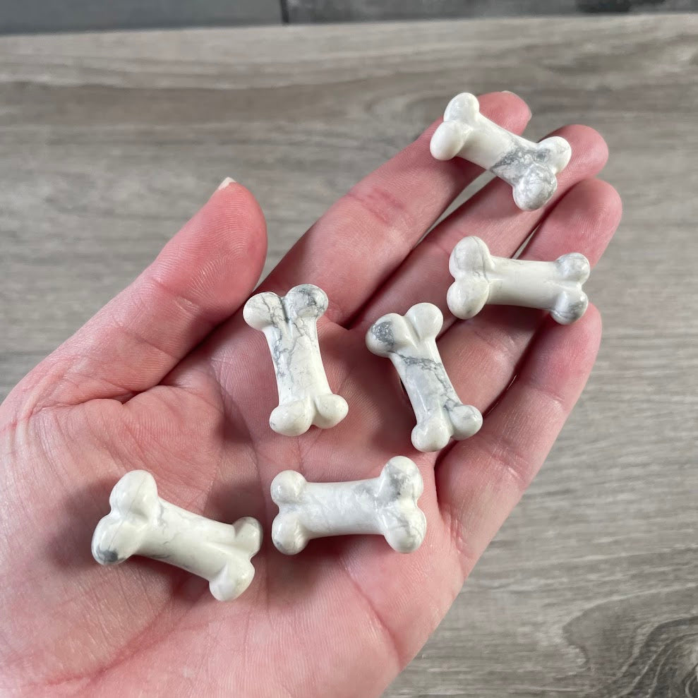 Gemstone Dog Bone Figurine –Small Crystal Carving, Gift Shop