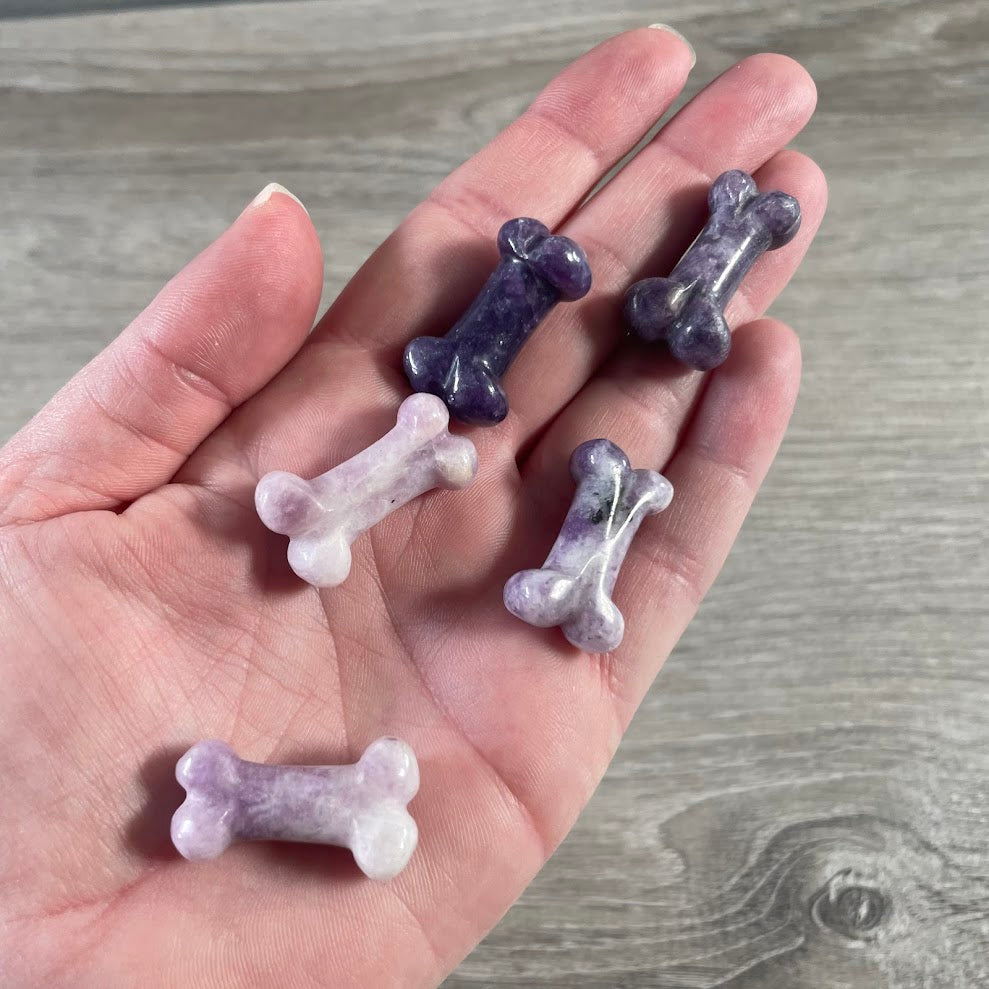Lepidolite dog bone metaphysical wholesale