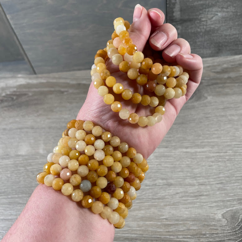 Polyhedral Gemstone Bracelet 8mm – Assorted Crystals for Retail and Gift Shops