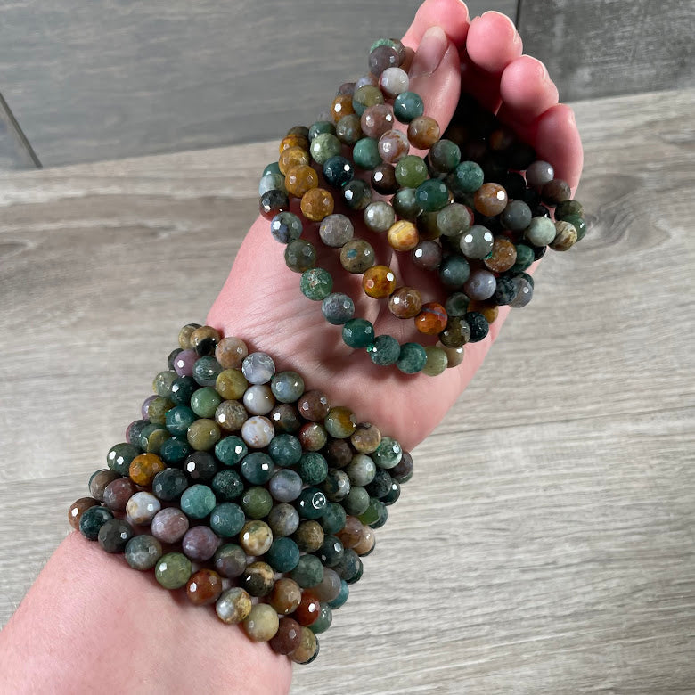 Polyhedral Gemstone Bracelet 8mm – Assorted Crystals for Retail and Gift Shops