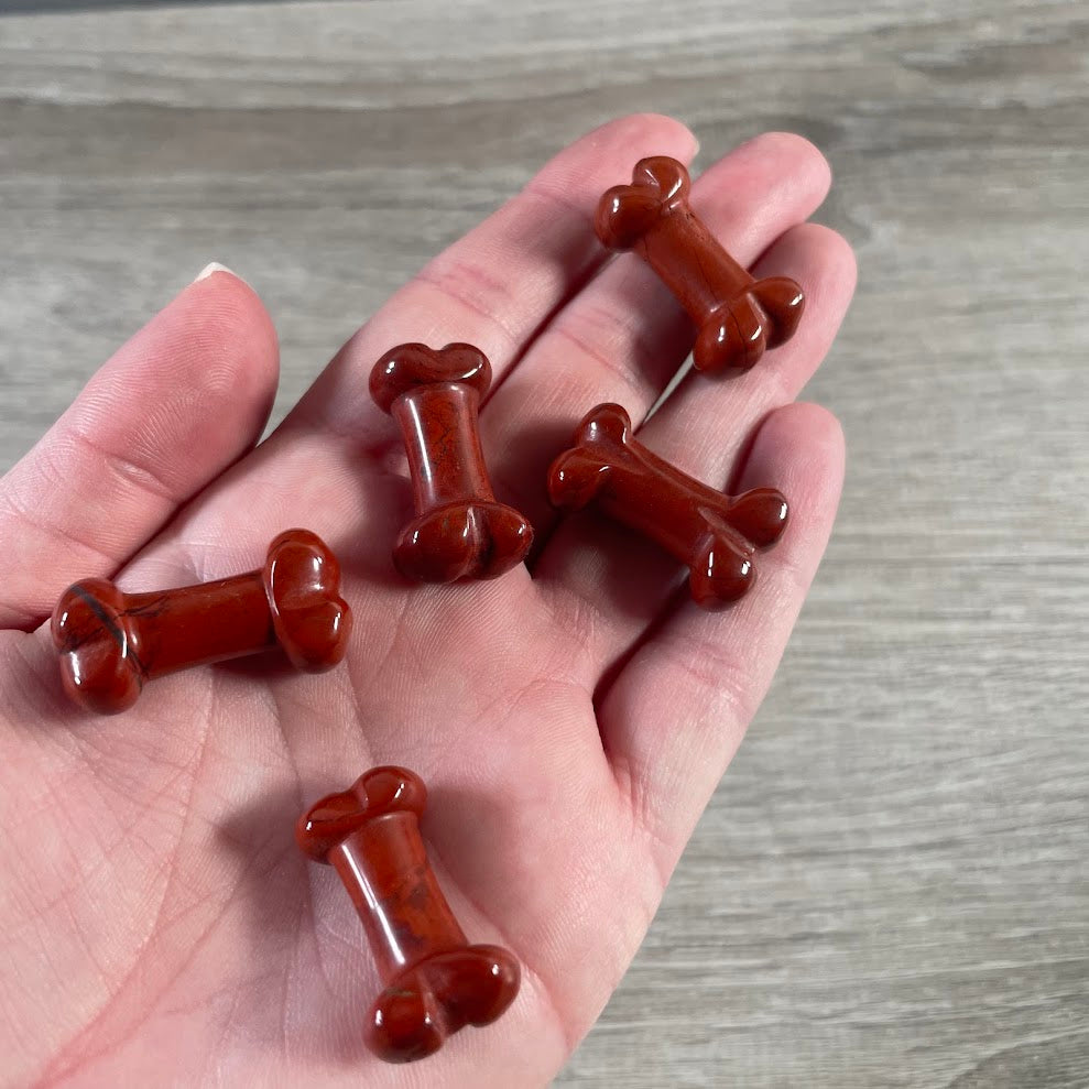 Gemstone Dog Bone Figurine –Small Crystal Carving, Gift Shop