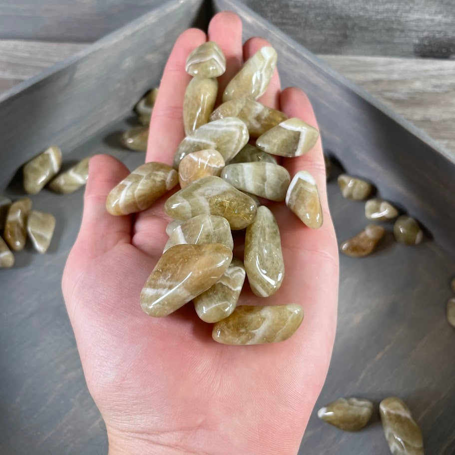 Wholesale tumbled prasiolite crystals for resale