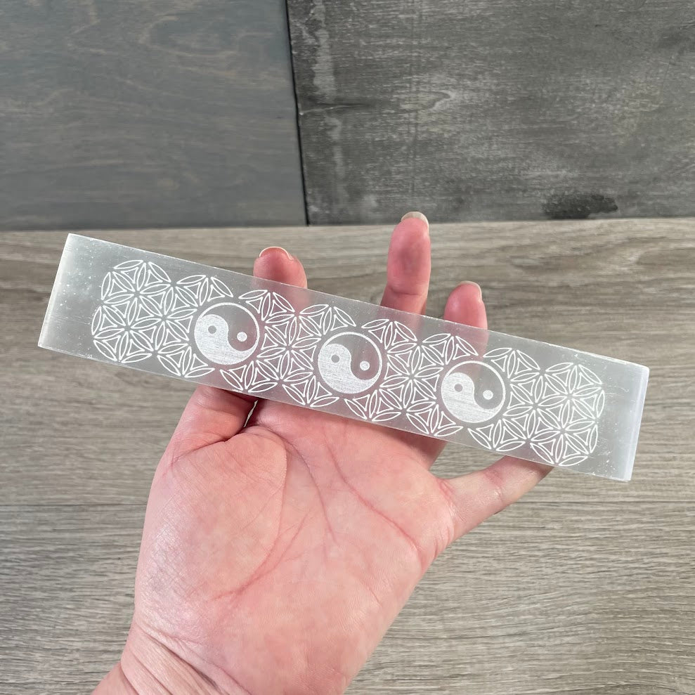 Selenite Flat Rectangle Plate Wands for Energy Work