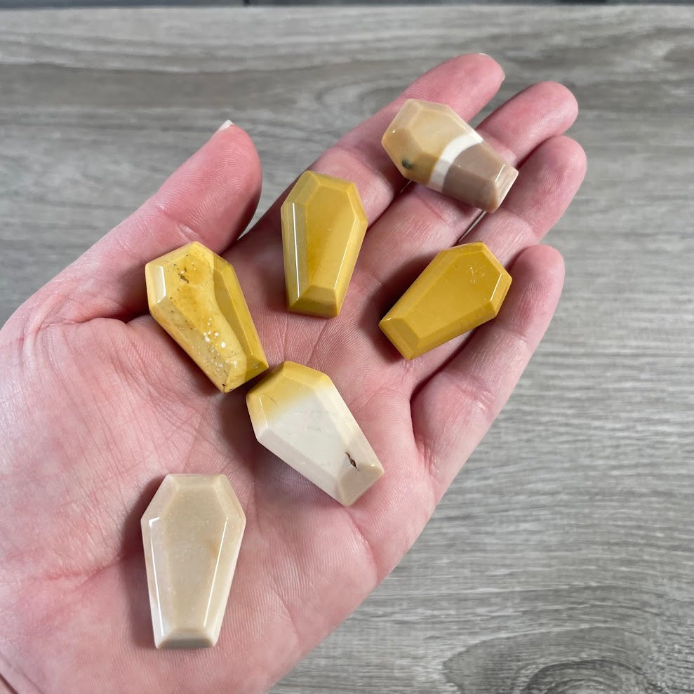 Mookaite jasper coffin carving for altar and ritual use