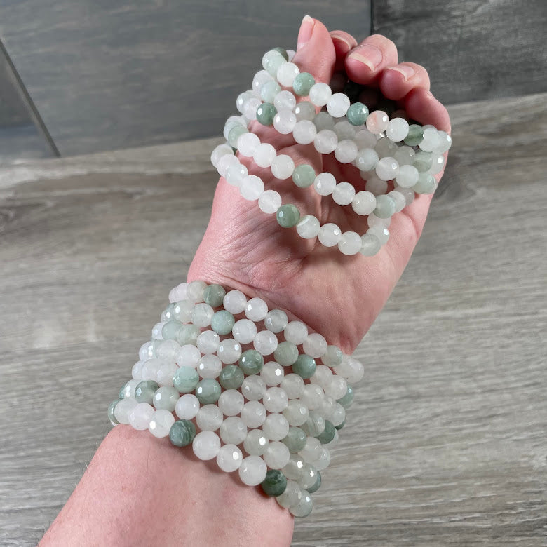 xiuyan jade 8mm healing crystal bracelet elastic band for gift shops