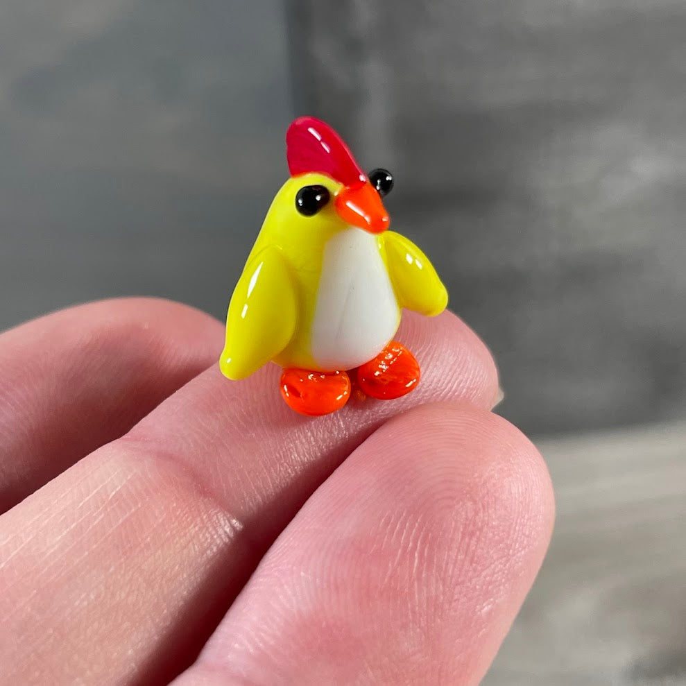 Yellow chick glass figurines, gift shop gifts