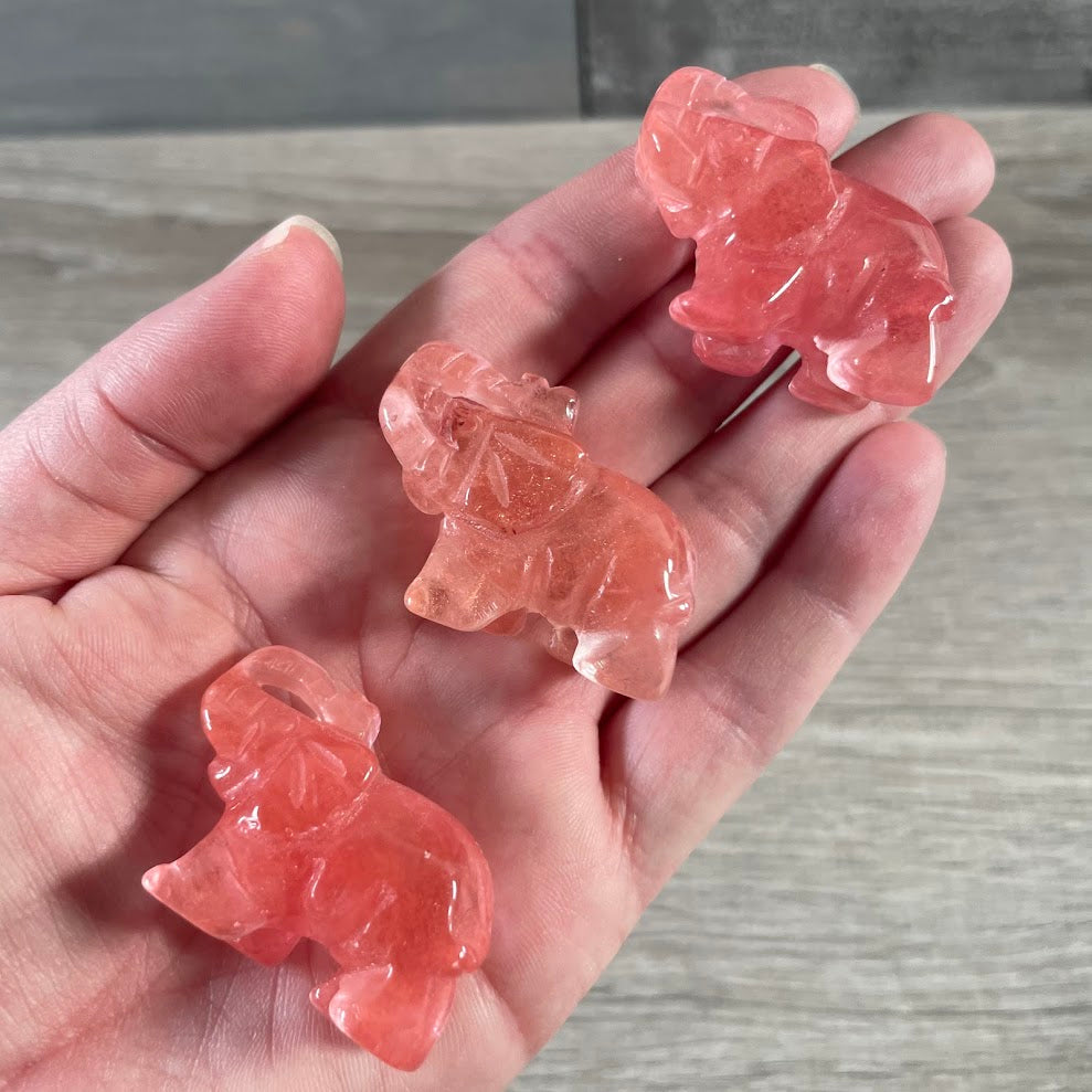 Cherry quartz pink elephant for gift shops