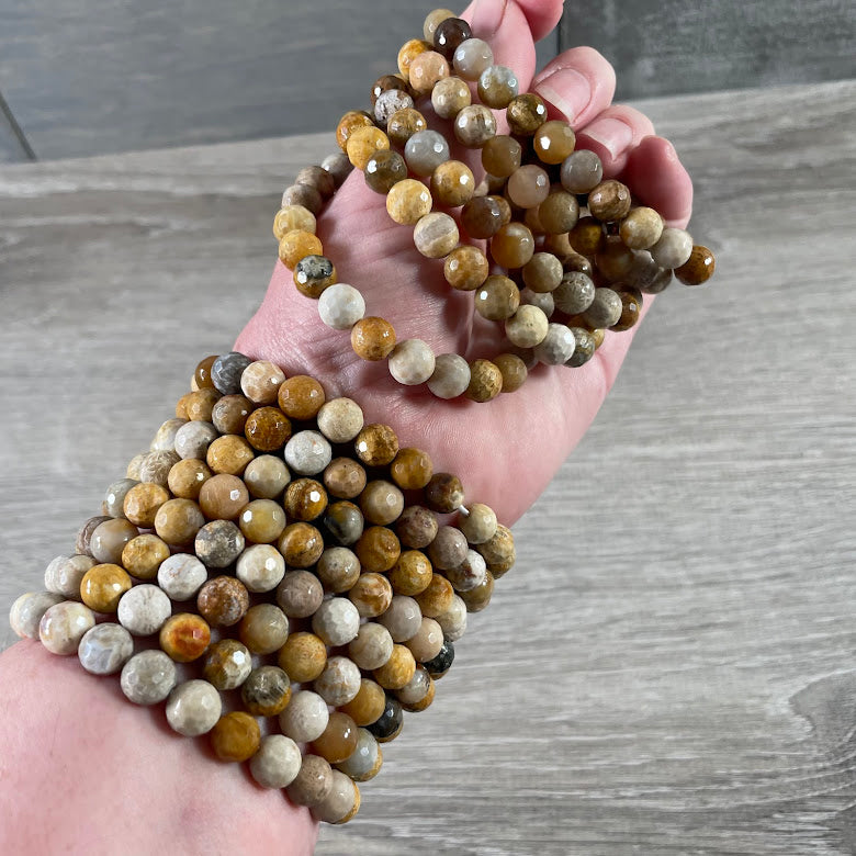 fossil stone gemstone bracelet for spiritual stores wholesale