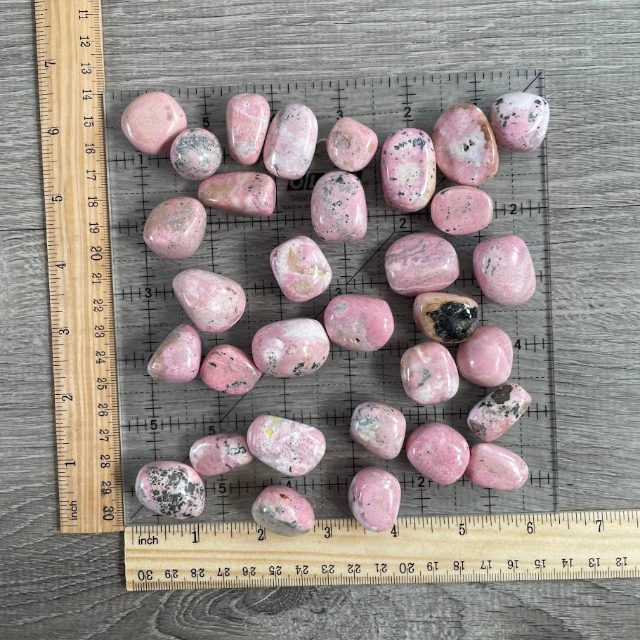 Rhodonite Tumbled Stones from Peru – Sold by 1 Pound Bag