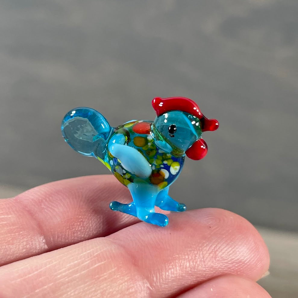 Blue bird wholesale mini animal figurine made from glass