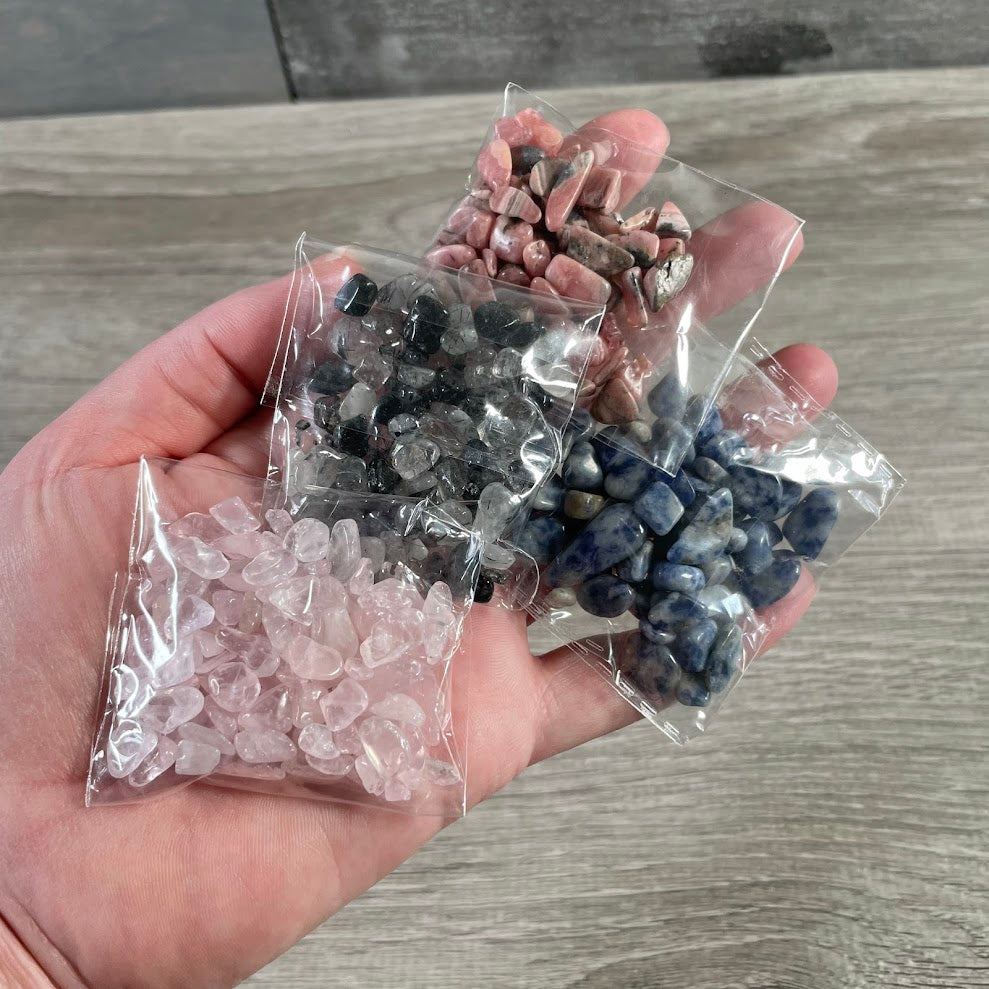 Assorted crystal chips for resin art, candles, and DIY projects bulk wholesale