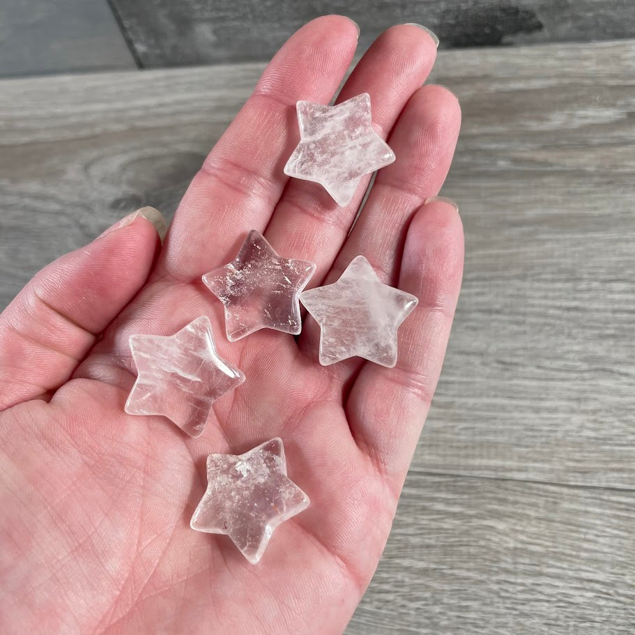 Clear quartz gemstone star carvings for gift boxes