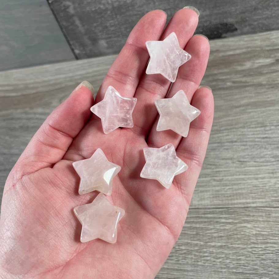 Rose Quartz 1-inch gemstone star crystal for bulk wholesale