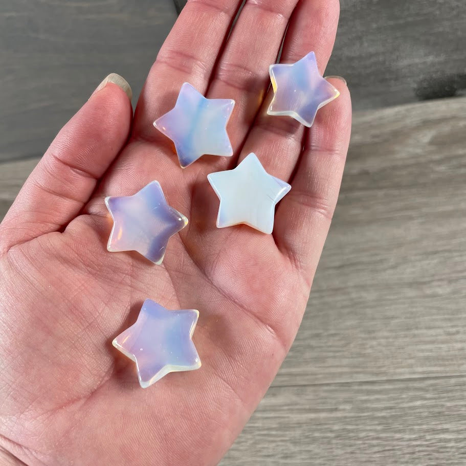 Opalite pocket-sized crystal stars for positive energy