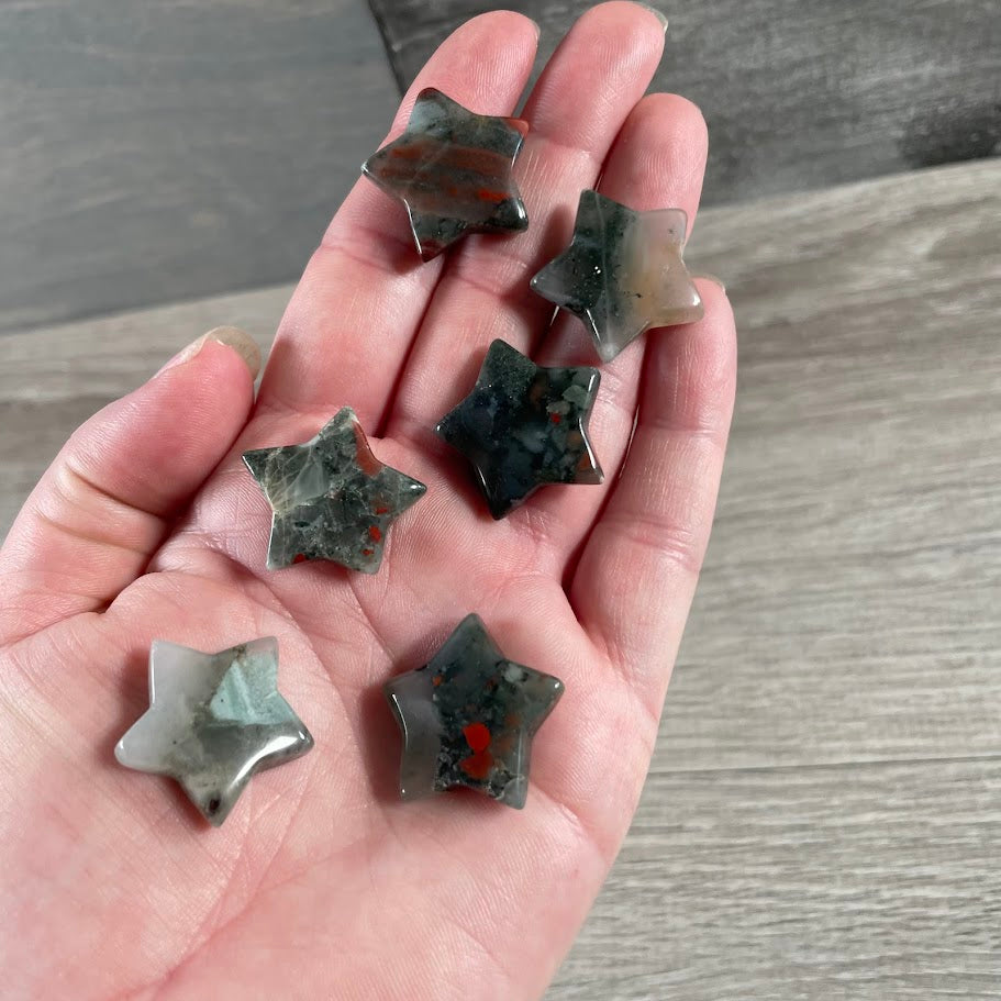 African Bloodstone star crystals for crystal collectors bulk