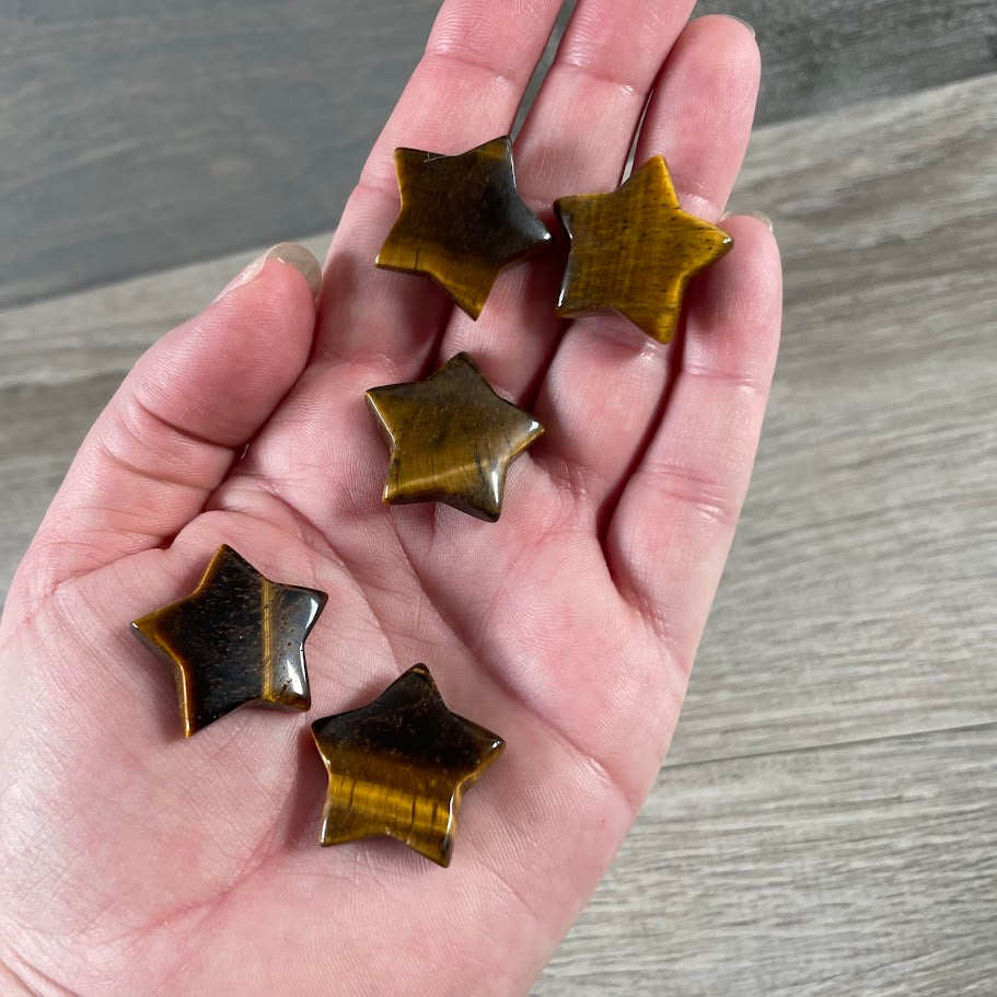 Tiger eye 1-inch natural gemstone stars for chakra work
