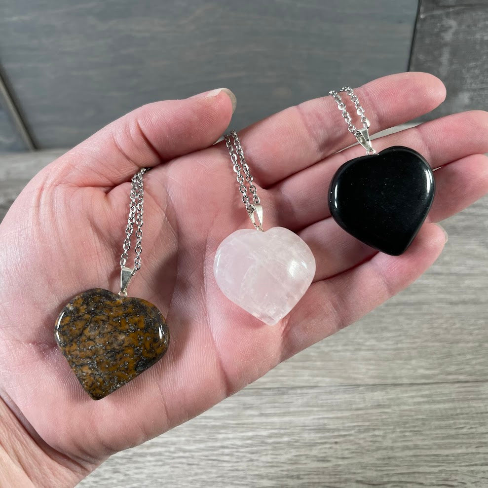 heart gemstone pendants wholesale crystal jewelry