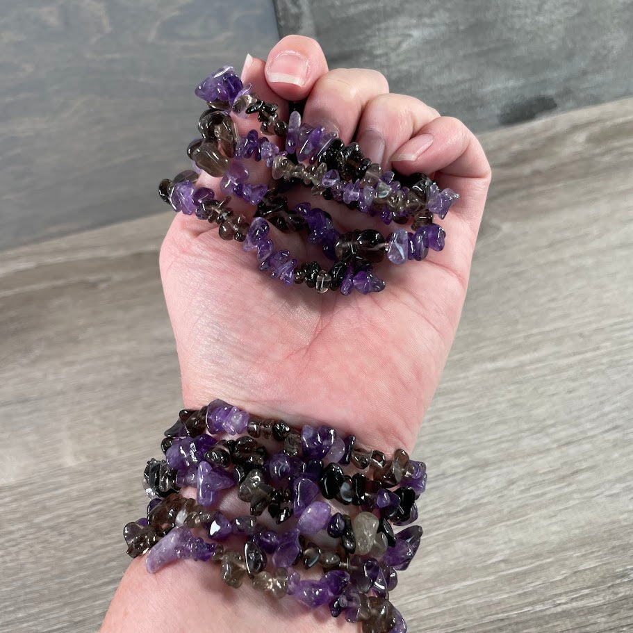 bulk crystal healing chip stone bracelets