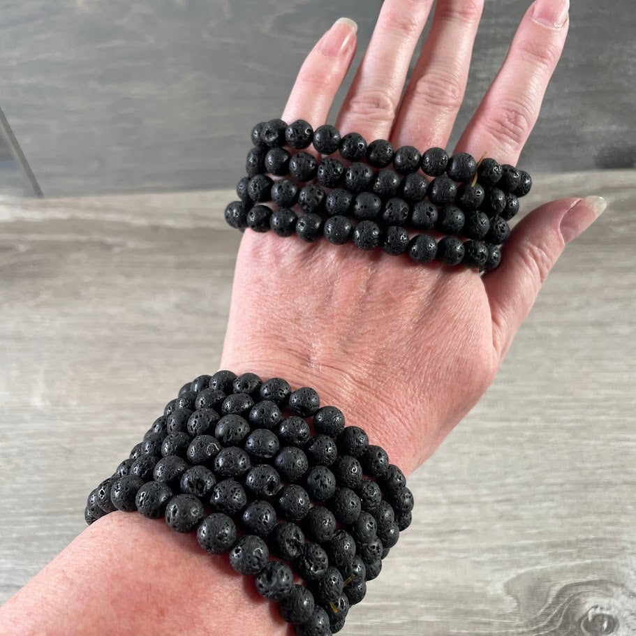 Lava stone stacking bracelets bulk orders