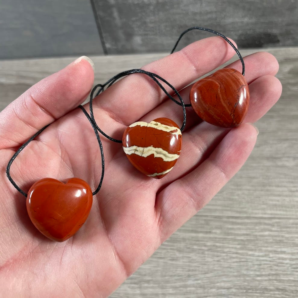 Red jasper wholesale heart pendants