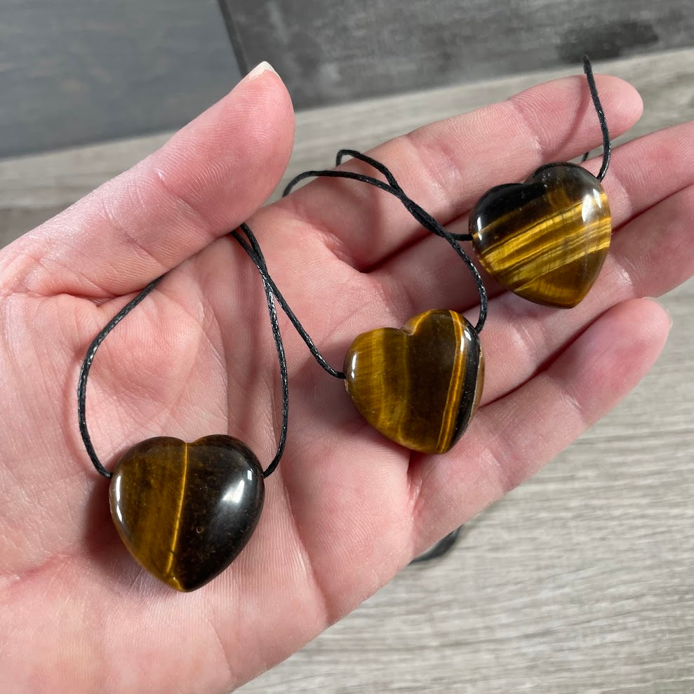 Tiger Eye crystal heart pendants bulk