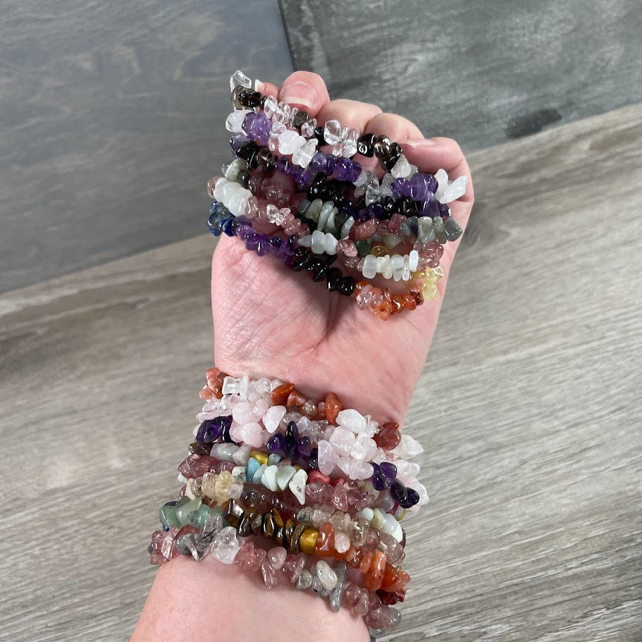 multi-stone gemstone chip bracelets wholesale