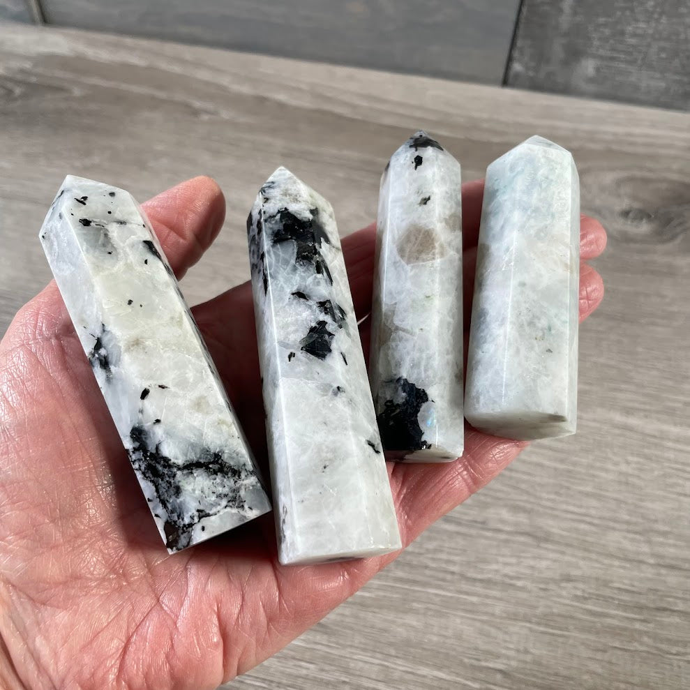 rainbow moonstone healing crystal towers bulk medium size