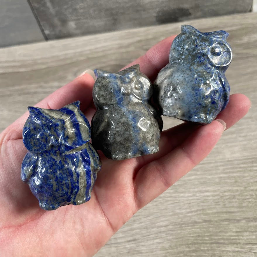 Lapis Lazuli crystal owl gift item for collectors and retail shops