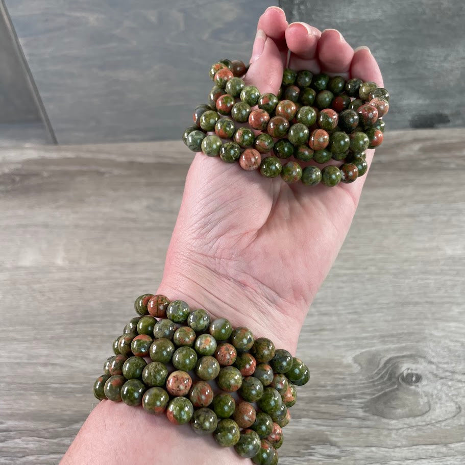 Unakite bulk crystal bracelets for metaphysical stores