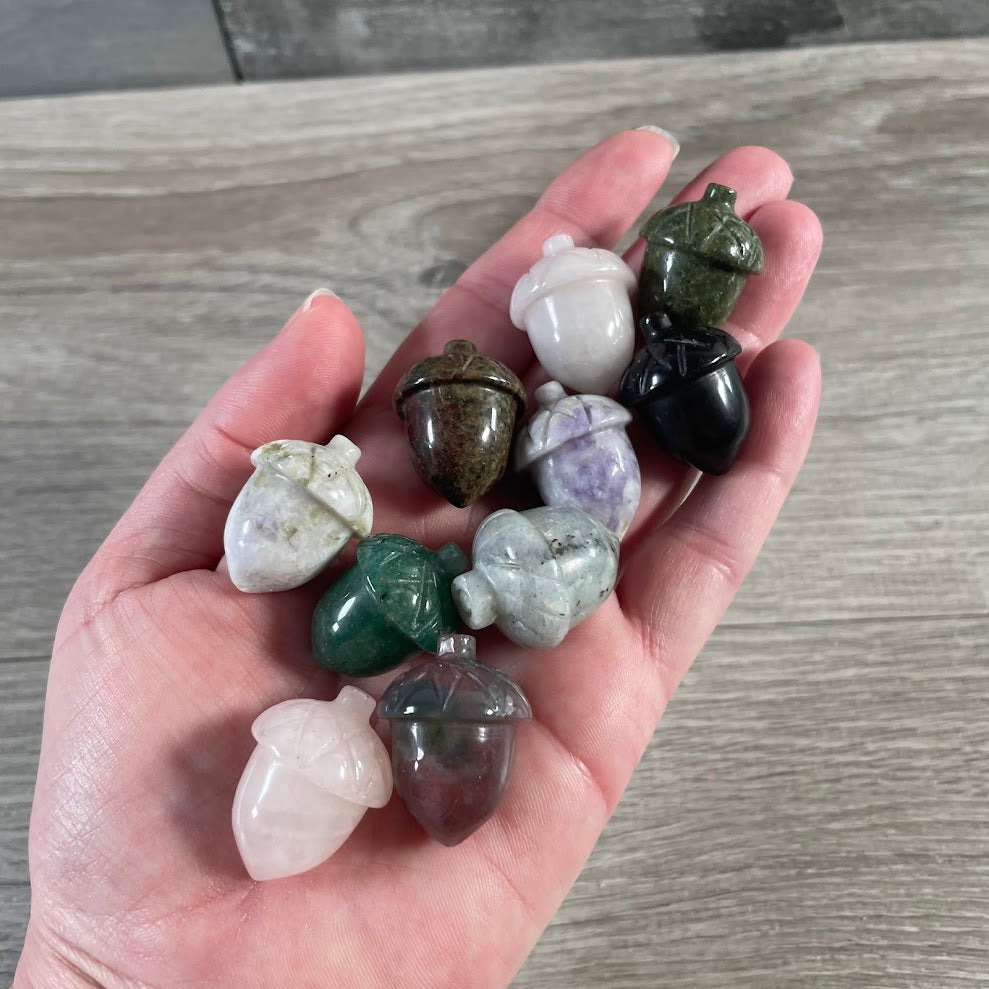 Assorted acorn figurines for gift shops