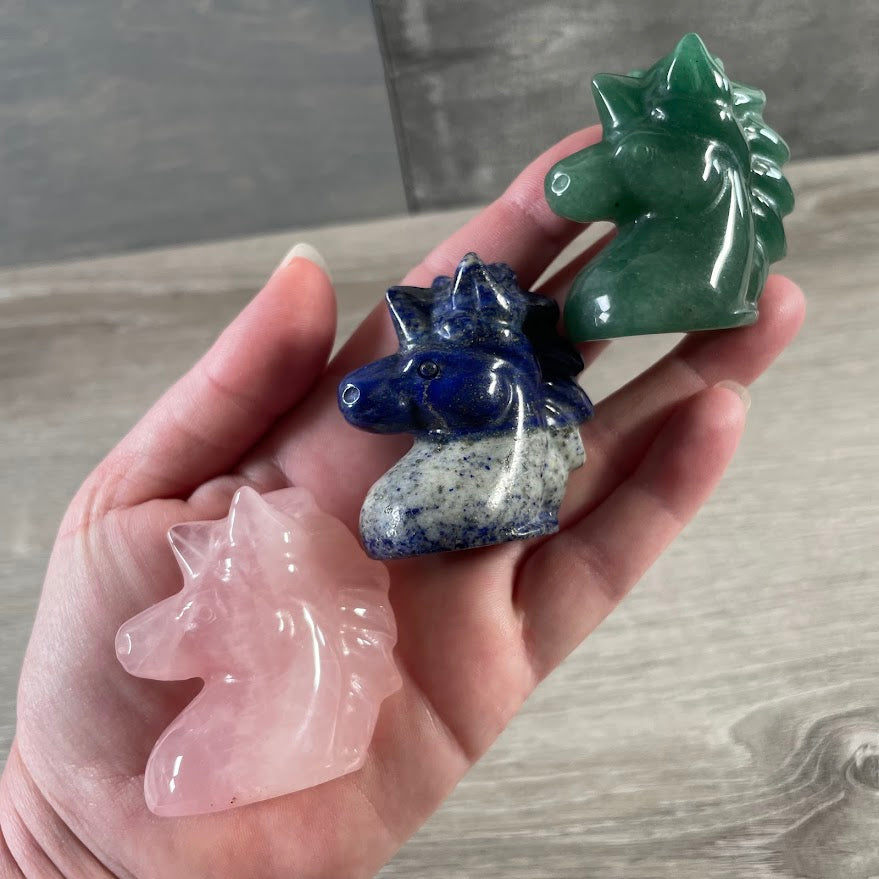 Fantasy crystal décor unicorn in assorted crystals spiritual shop supply