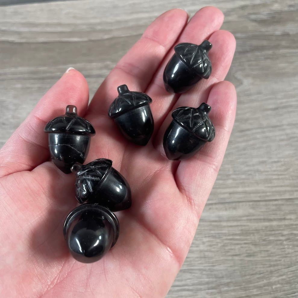 Gemstone Acorn Figurine for Spring or Autumn Decor