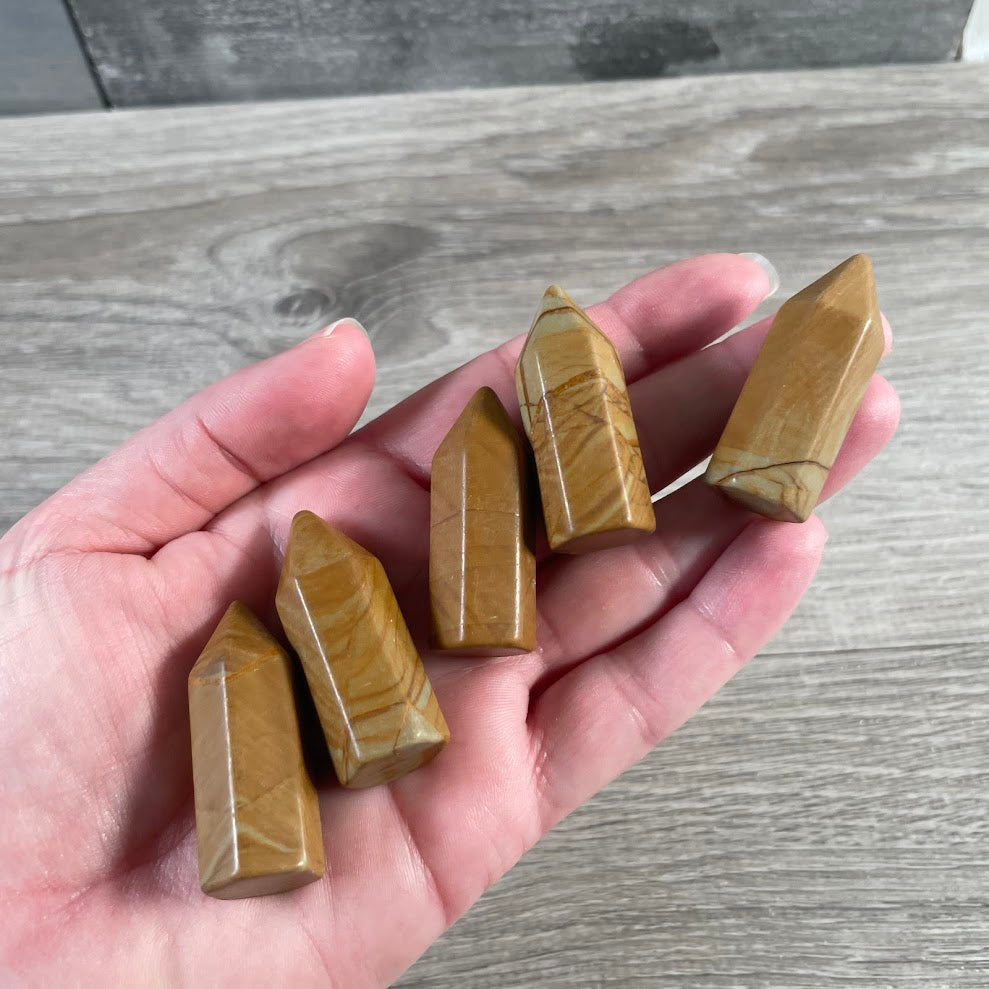 Gemstone Chubby Obelisk – Small Carved Crystal Tower