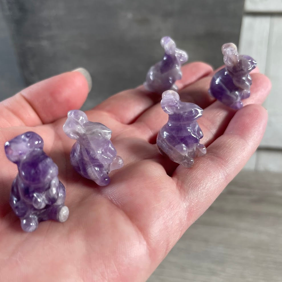 Bunny Rabbit Figurine Small Carved Gemstone Figurine