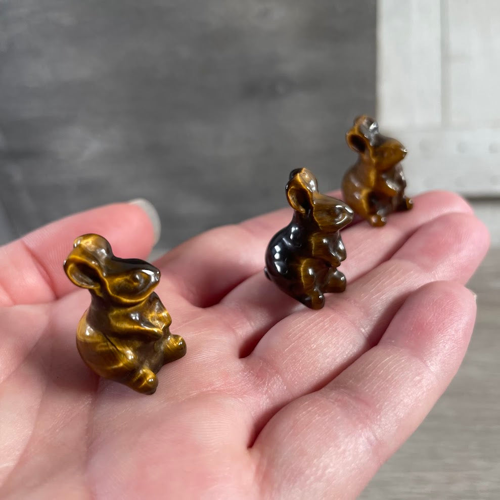 Bunny Rabbit Figurine Small Carved Gemstone Figurine