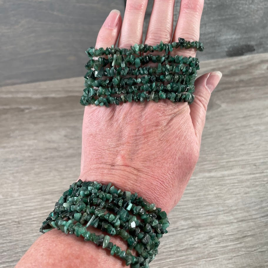 emerald energy stone chip bracelets wholesale