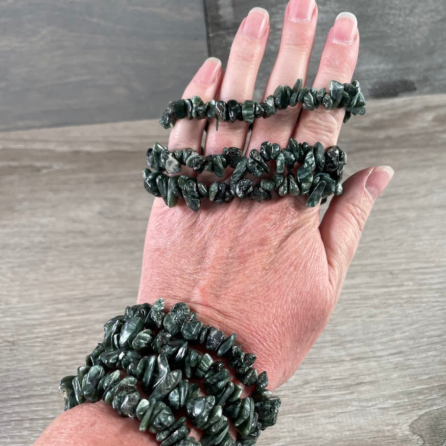 seraphinite gemstone chip bracelets wholesale