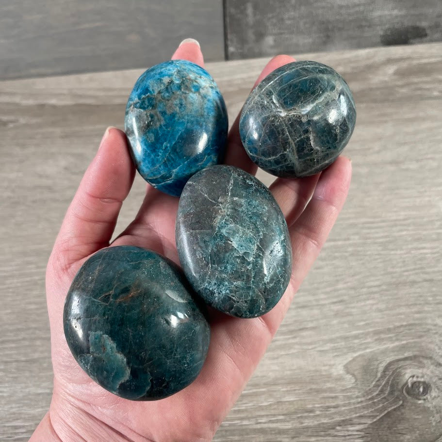 apatite palm stones by the ounce for gift stores