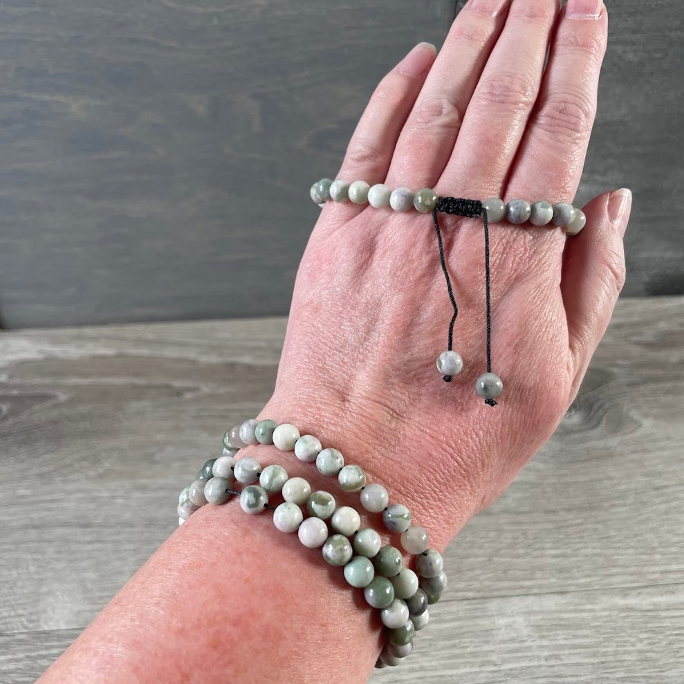 Peace Jade adjustable macrame bracelet for wholesale buyers