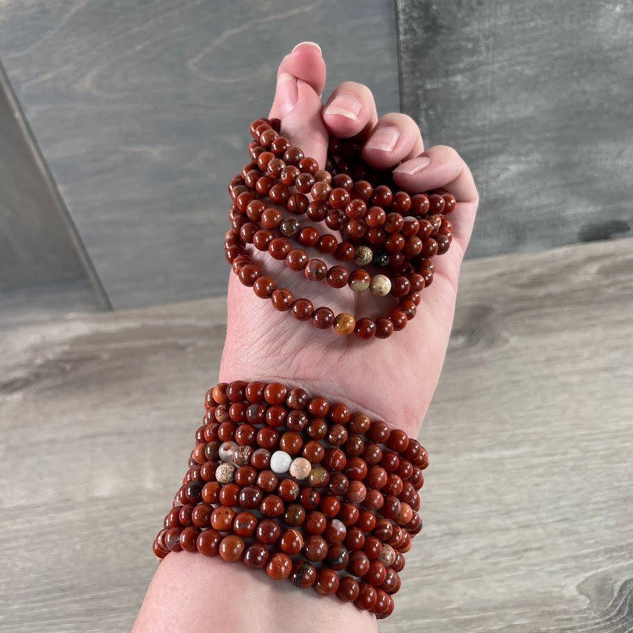 red jasper beaded bracelet for new age shops